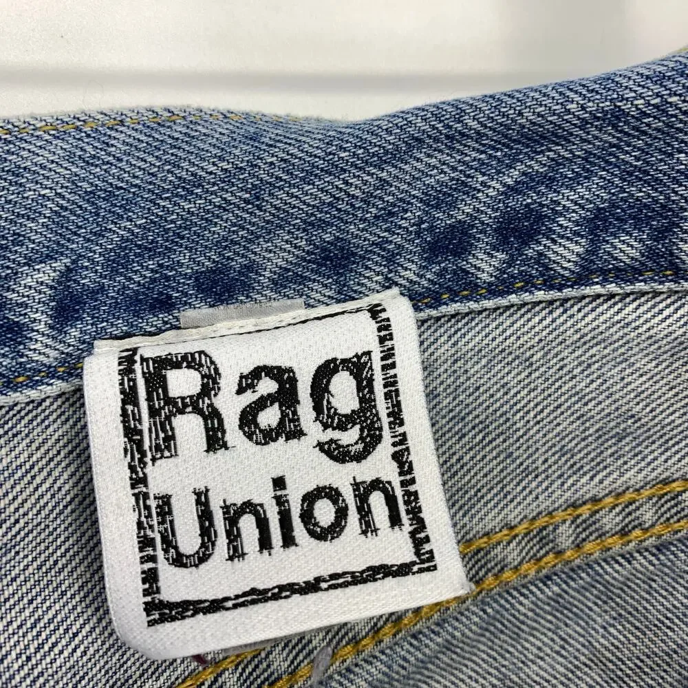 Vintage Upcycled Lee X Rag Union Cut Off Denim Shorts Womens Sz 32